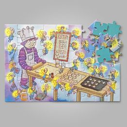 Štepko puzzle sestavljanka, ofset tisk in izsek